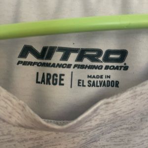 Long sleeve, large, grey, dry-fit NITRO PFG (Performance Fishing Gear).